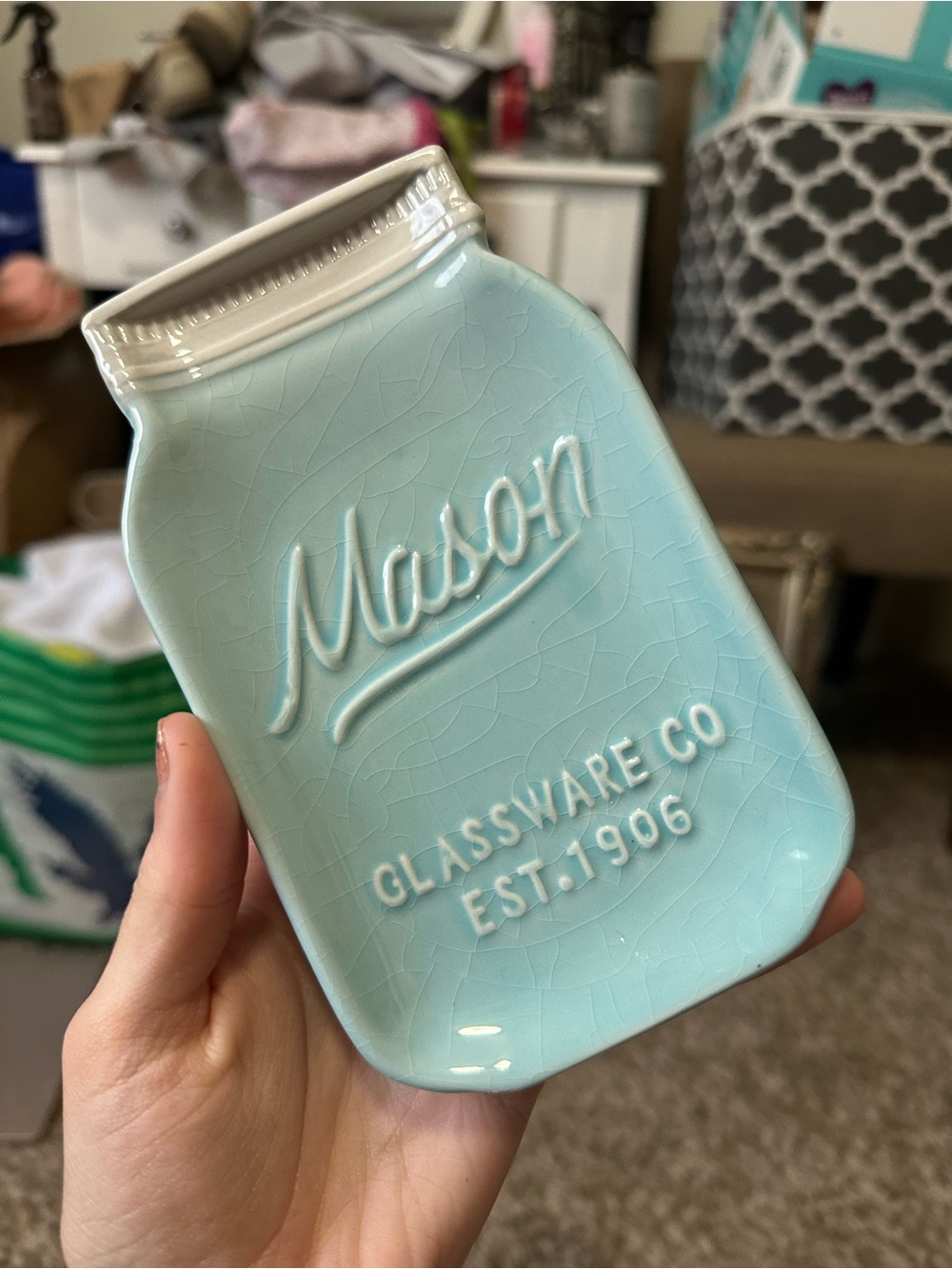World Market Blue Mason Glassware Spoon Rest
